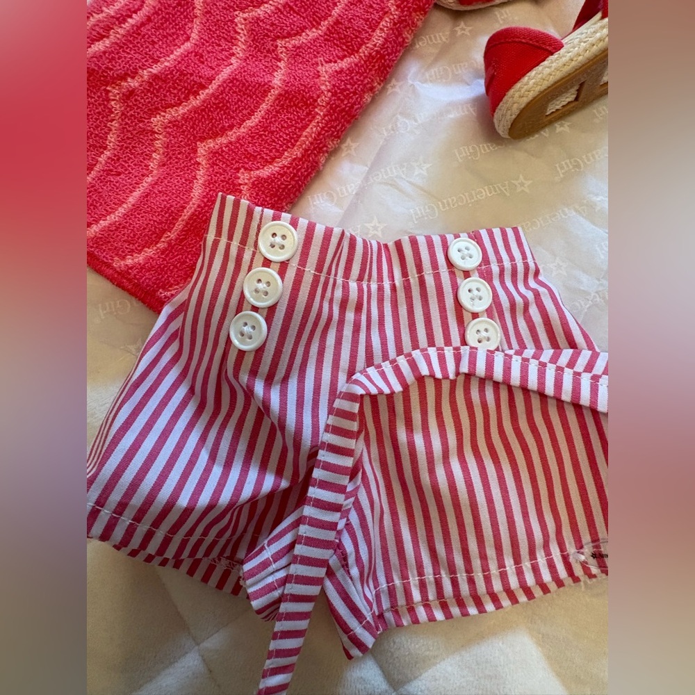 American Girl Nanea Red and White Swim Set - Picture 5 of 6
